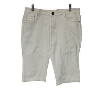 Suko Jeans Women's Beige Off White Denim Jean Board Shorts with Pockets Size 12